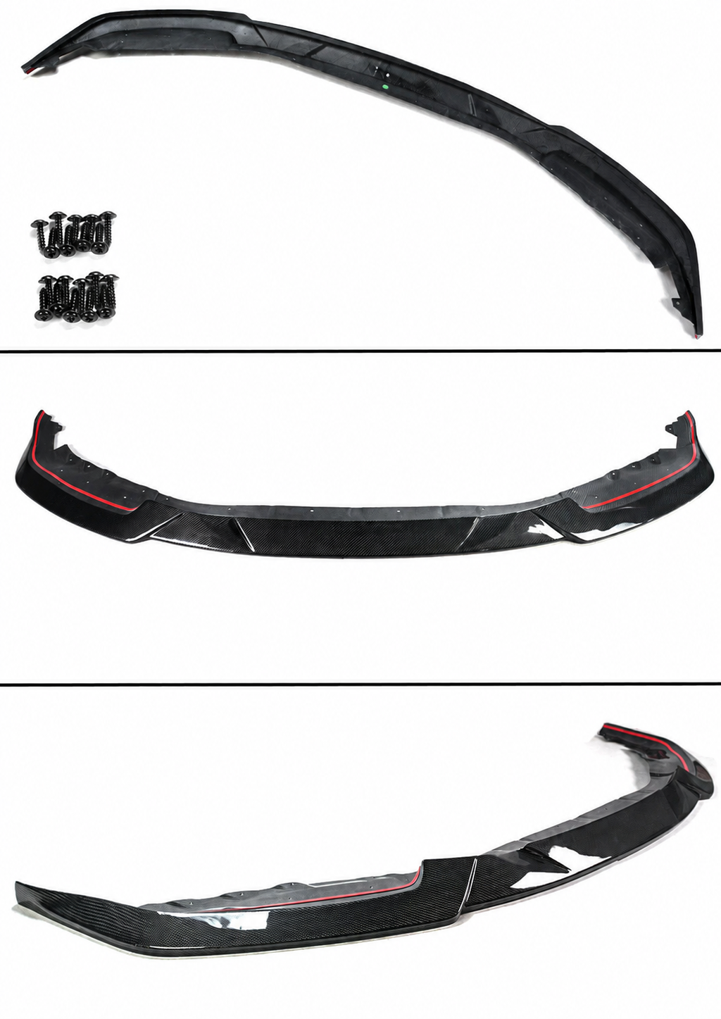 Labio divisor parachoques delantero estilo MH fibra de carbono real para BMW G87 M2 23-26