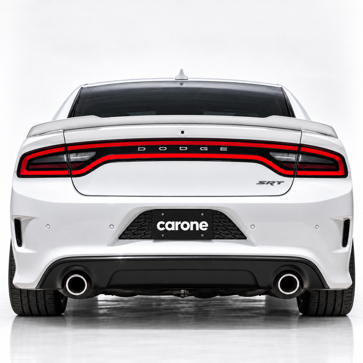 Dodge Charger 2015-23 Negro Mate Placa Trasera Marco Soporte Panel Borde