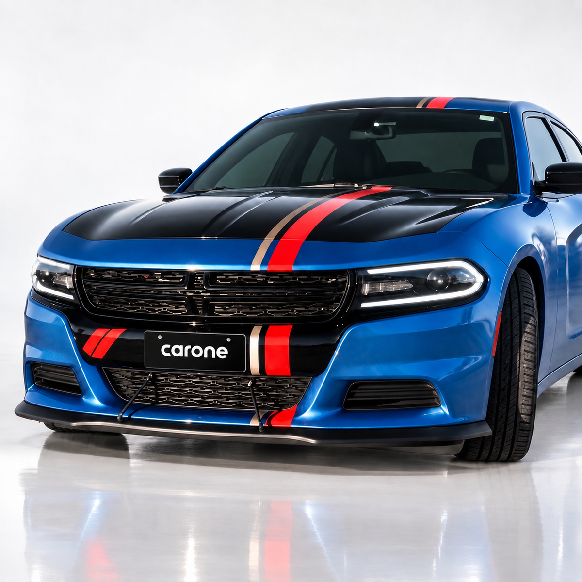 DODGE R/T SXT GT 2015-23 ESTILO PARACHOQUES DELANTERO LABIO + VARILLA DIVISIÓN NEGRA