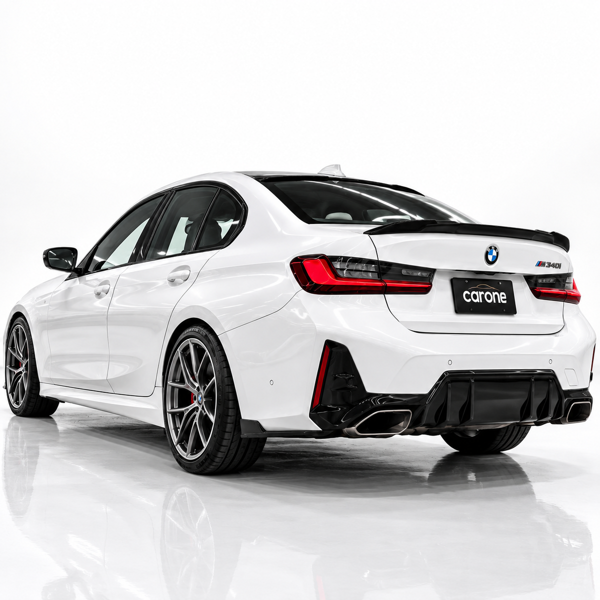 EXTENSIÓN DE PARACHOQUES TRASERO NEGRO BRILLANTE PARA BMW G20 330I M340I M SPORT 2019-26