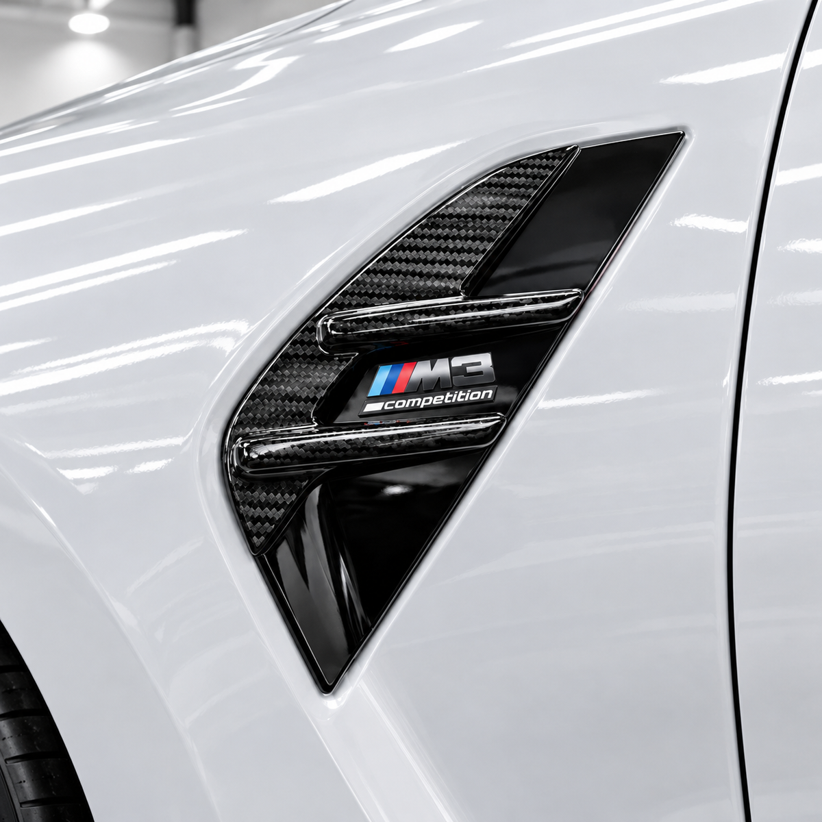 PARA BMW G80 M3 2021-2026 FIBRA DE CARBONO SECA GUARDABARROS DELANTERO VENTILACIÓN LATERAL JUEGO DE MOLDURAS