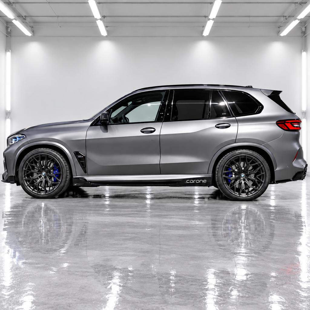 EXTENSIÓN DE FALDÓN LATERAL NEGRO BRILLANTE ESTILO X5M R SPORT 2019-25 BMW F95 G05 X5 M SPORT