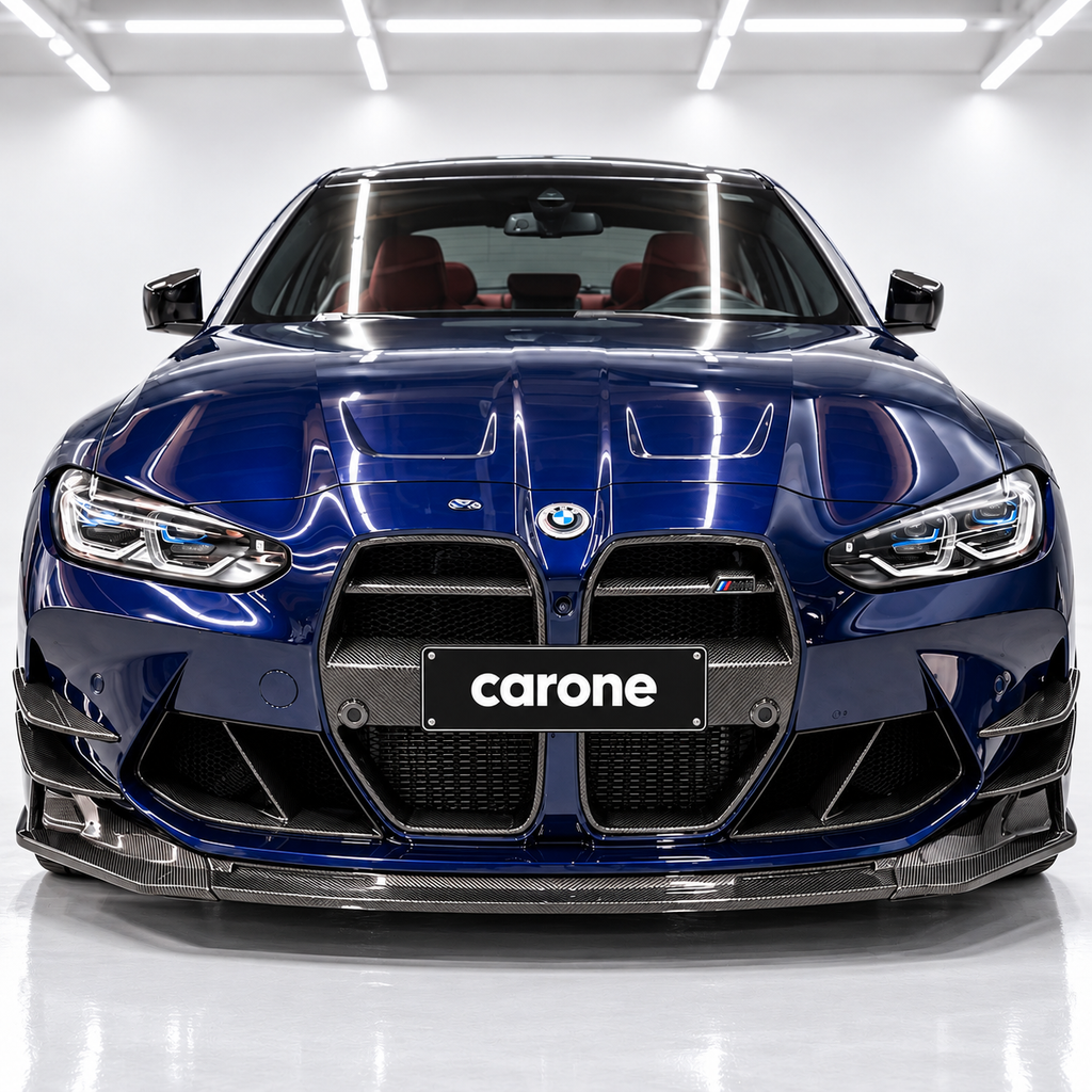 PARA BMW M3 G80 M4 G82 G83 2021-2026 FIBRA DE CARBONO REAL ESTILO V NARIZ REJILLA