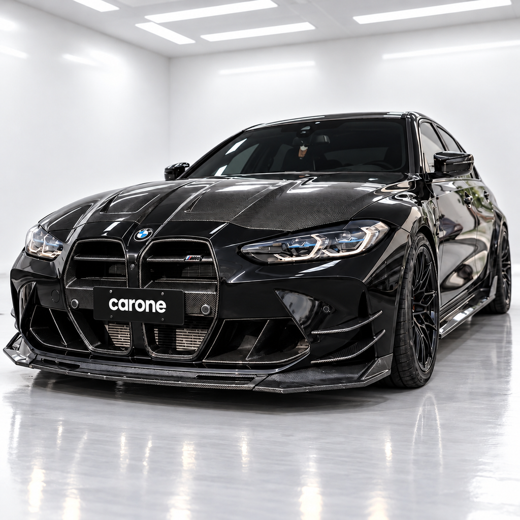 PARA BMW M3 G80 M4 G82 G83 2021-2026 FIBRA DE CARBONO REAL ESTILO V NARIZ REJILLA