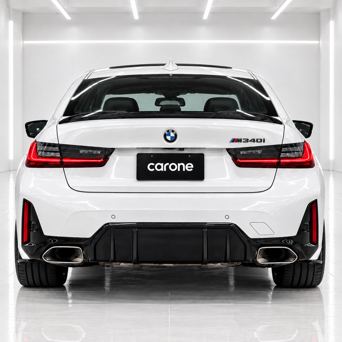 EXTENSIÓN DE PARACHOQUES TRASERO NEGRO BRILLANTE PARA BMW G20 330I M340I M SPORT 2019-26