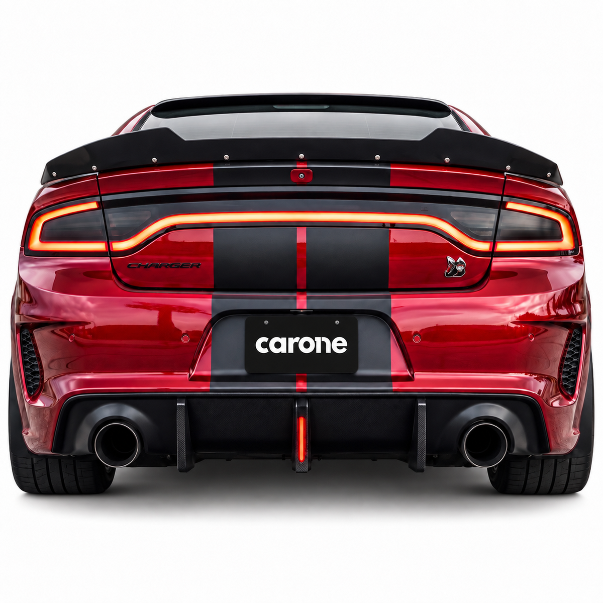 Difusor de parachoques trasero LED de carrocería Widebody para Dodge Charger 20-23+pala de extensión lateral .