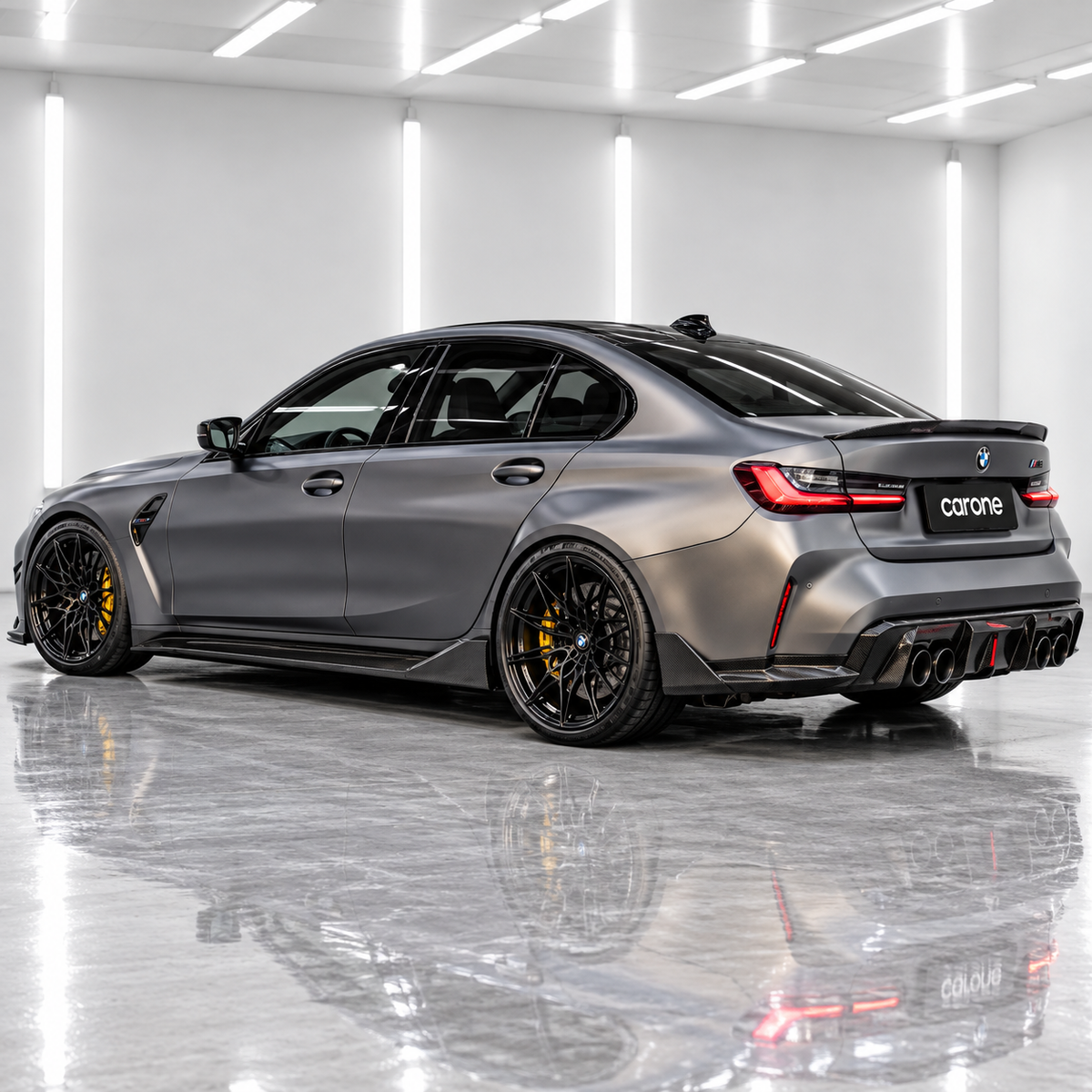 EXTENSIÓN DIVISOR DE ESQUINA DE PARACHOQUES TRASERO DE FIBRA DE CARBONO 21-26 BMW G80 M3