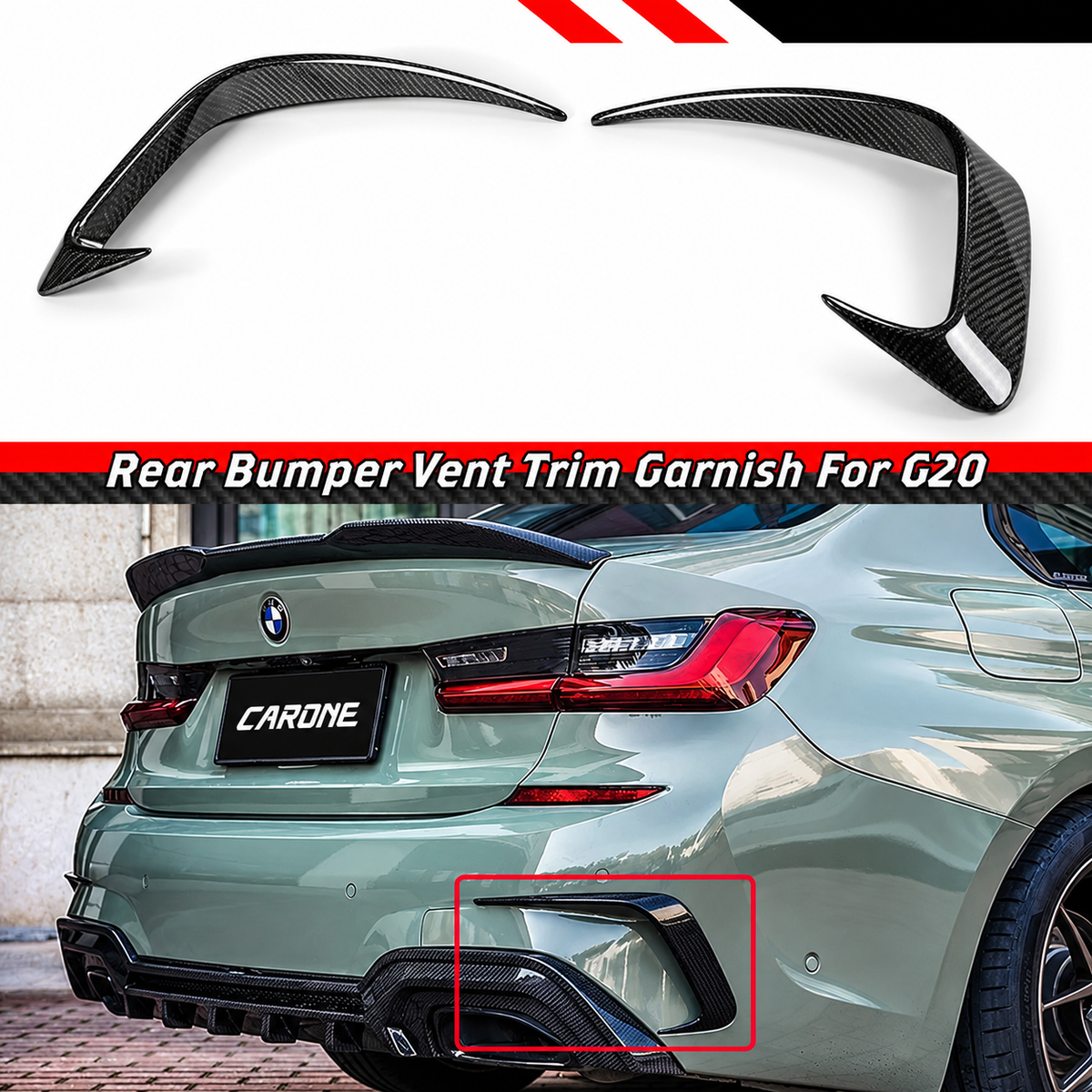 PARA BMW 330i M340i M 19-22 SPORT FIBRA DE CARBONO PARACHOQUES TRASERO VENTILACIÓN LATERAL MOLDURA CANARD