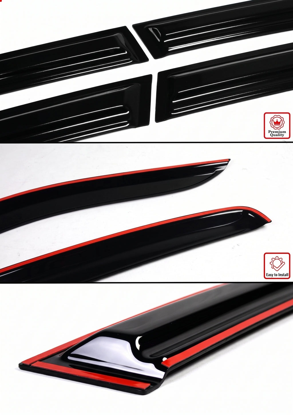 DODGE CHARGER 2011-2023 ESTILO M 3D AERO ONDULADO VENTANA VISERA PROTECTOR CONTRA LA LLUVIA