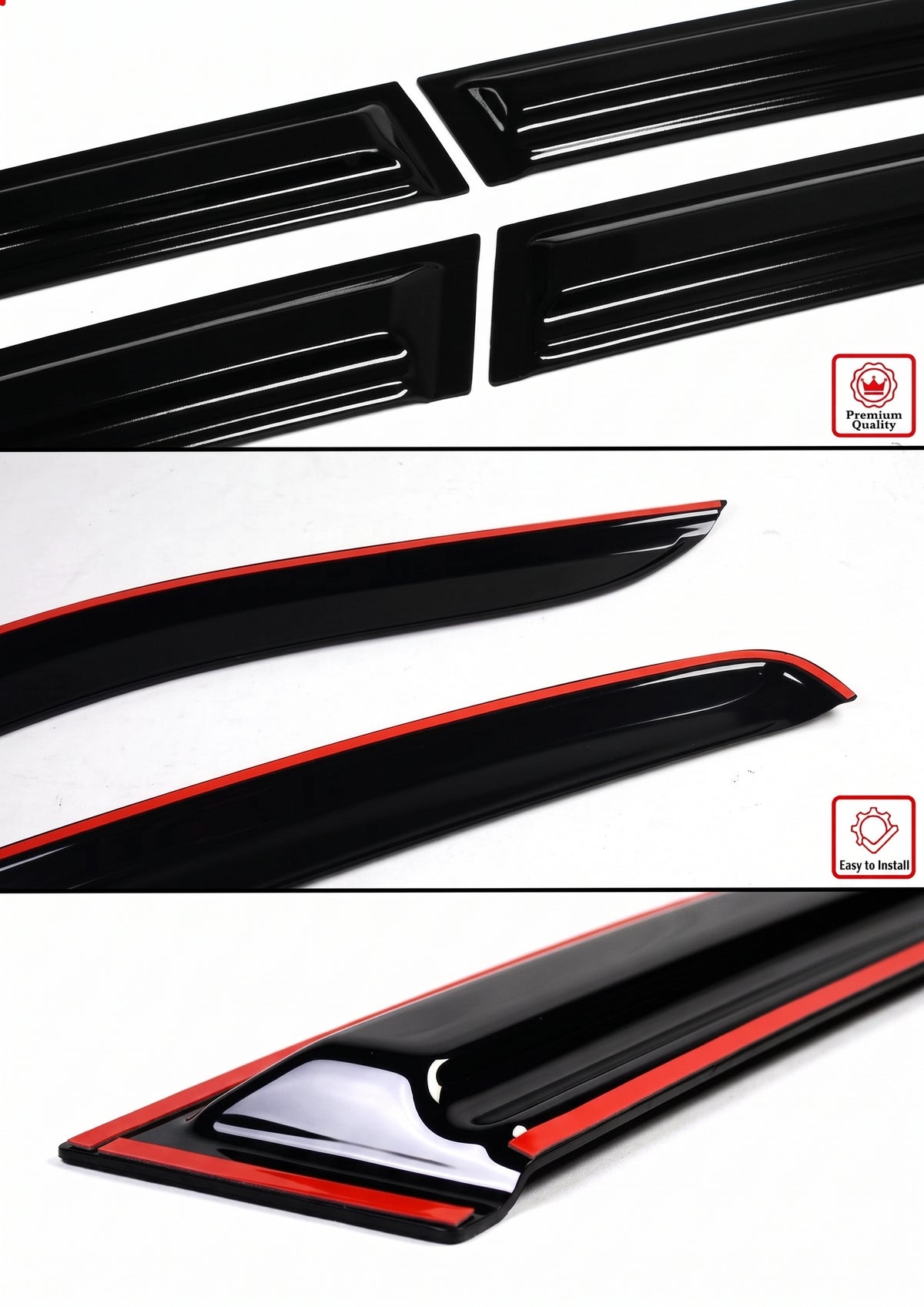 DODGE CHARGER 2011-2023 ESTILO M 3D AERO ONDULADO VENTANA VISERA PROTECTOR CONTRA LA LLUVIA