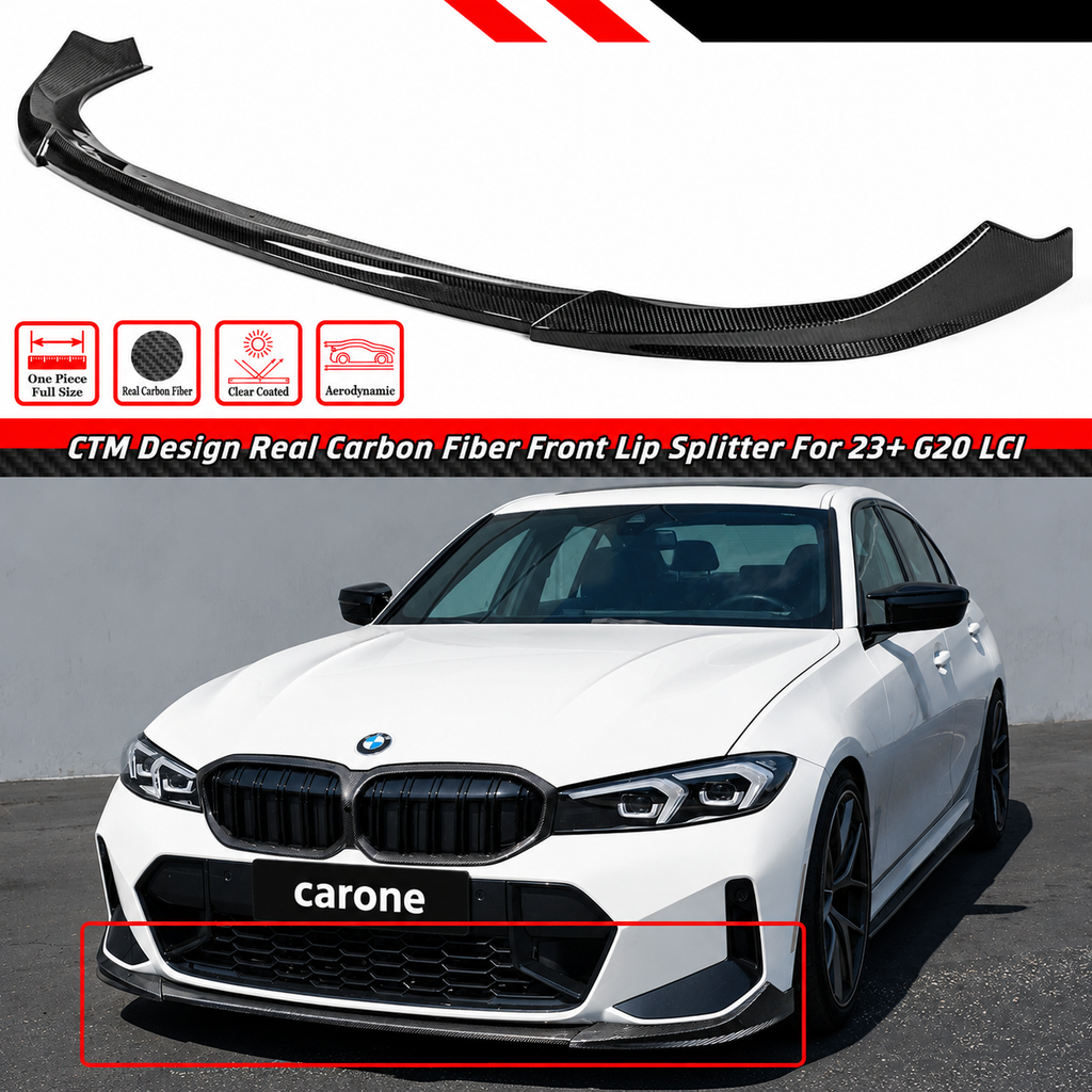 PARACHOQUES DELANTERO DE FIBRA DE CARBONO REAL DIVISOR DE LABIOS PARA BMW M340I 330I G20 LCI CTM