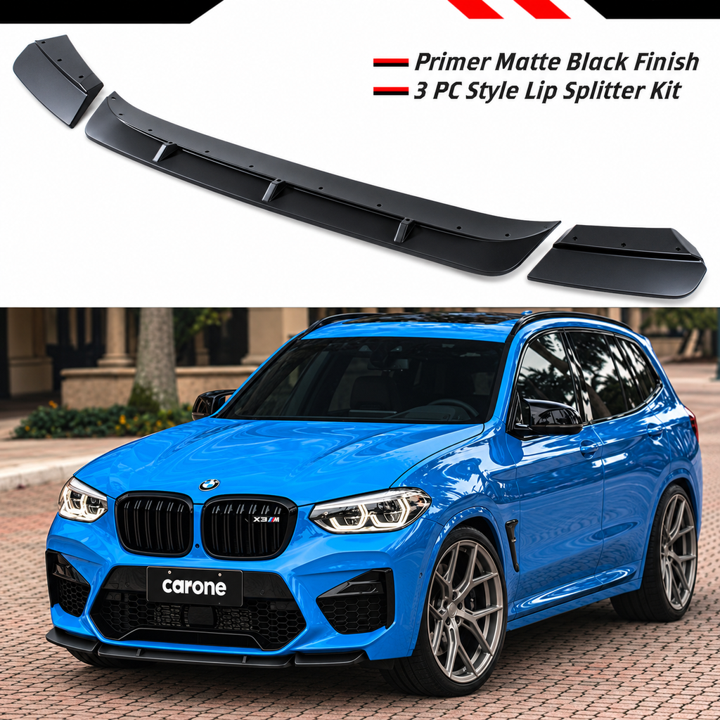 DIVISOR DE LABIOS PARACHOQUES DELANTERO NEGRO MATE PARA BMW X3M X4M COMPETITION F97 F98 19-21