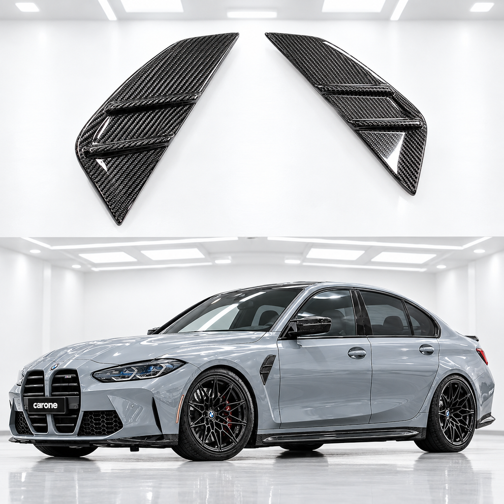 PARA BMW G80 M3 21-26 FIBRA CARBONO REPUESTO GUARDABARROS DELANTERO VENTILACIÓN LATERAL CUBIERTA EMBELLECEDOR