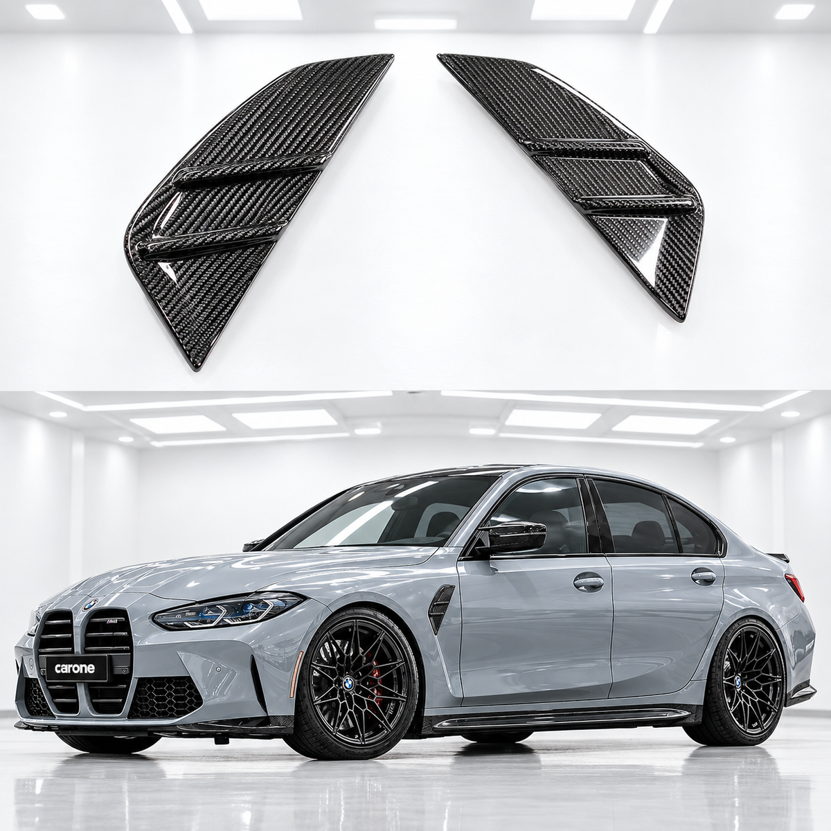 PARA BMW G80 M3 21-26 FIBRA CARBONO REPUESTO GUARDABARROS DELANTERO VENTILACIÓN LATERAL CUBIERTA EMBELLECEDOR