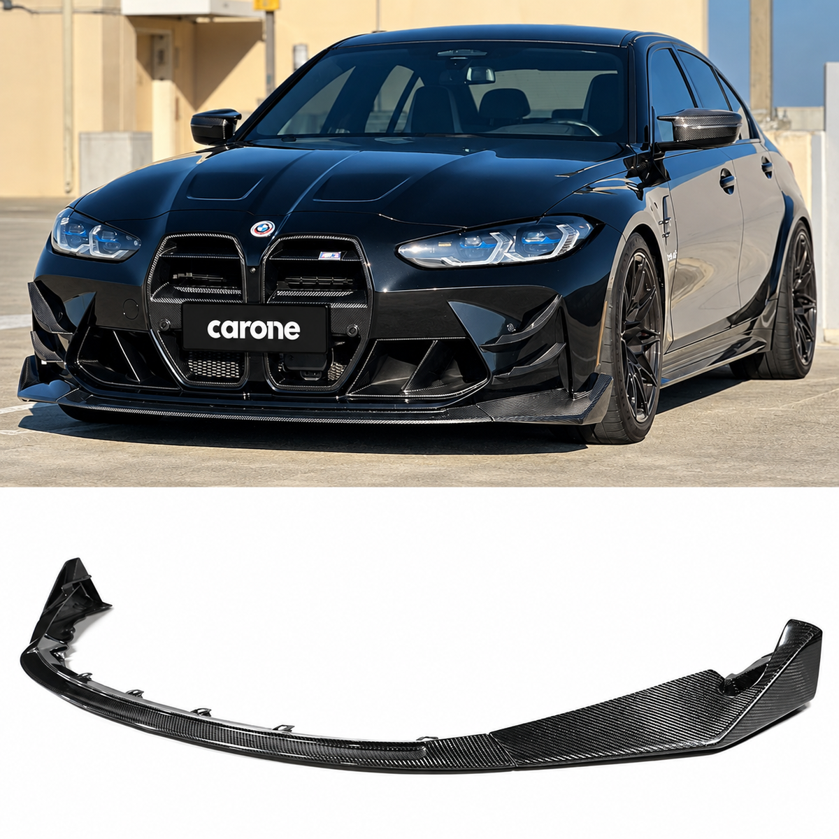 LABIO DE PARACHOQUES DELANTERO DE FIBRA DE CARBONO REAL ESTILO CSL BMW G80 M3 G82 G83 M4 2021-2026
