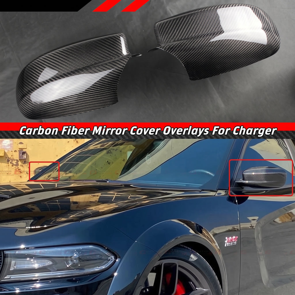 DODGE CHARGER 2011-23 COMPLEMENTO FIBRA DE CARBONO REAL ESPEJO RETROVISOR LATERAL CUBIERTA SUPERPOSICIÓN