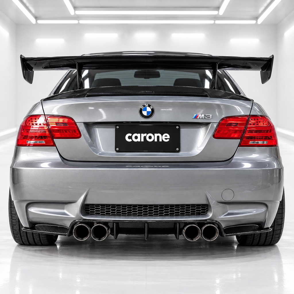 Difusor de parachoques trasero negro brillante estilo V estilo BMW E92 E93 M3 08-13 + espatas de esquina-