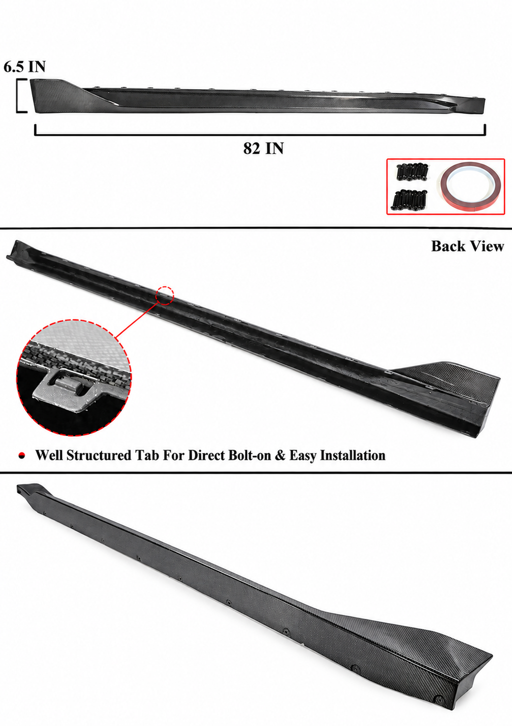 PARA BMW G80 M3 MP ESTILO FIBRA CARBONO REAL FALDÓN EXTENSIÓN LATERAL REPUESTO 21-26