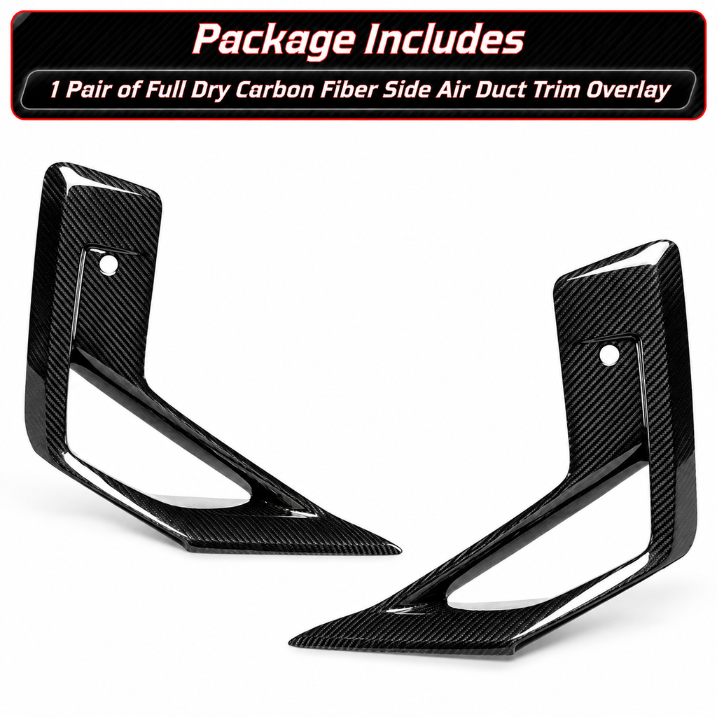 PARACHOQUES DELANTERO COMPLETO DE FIBRA DE CARBONO PARA BMW X3M X4M 2022-2025 MOLDURA DE VENTILACIÓN DE CONDUCTO DE AIRE LATERAL
