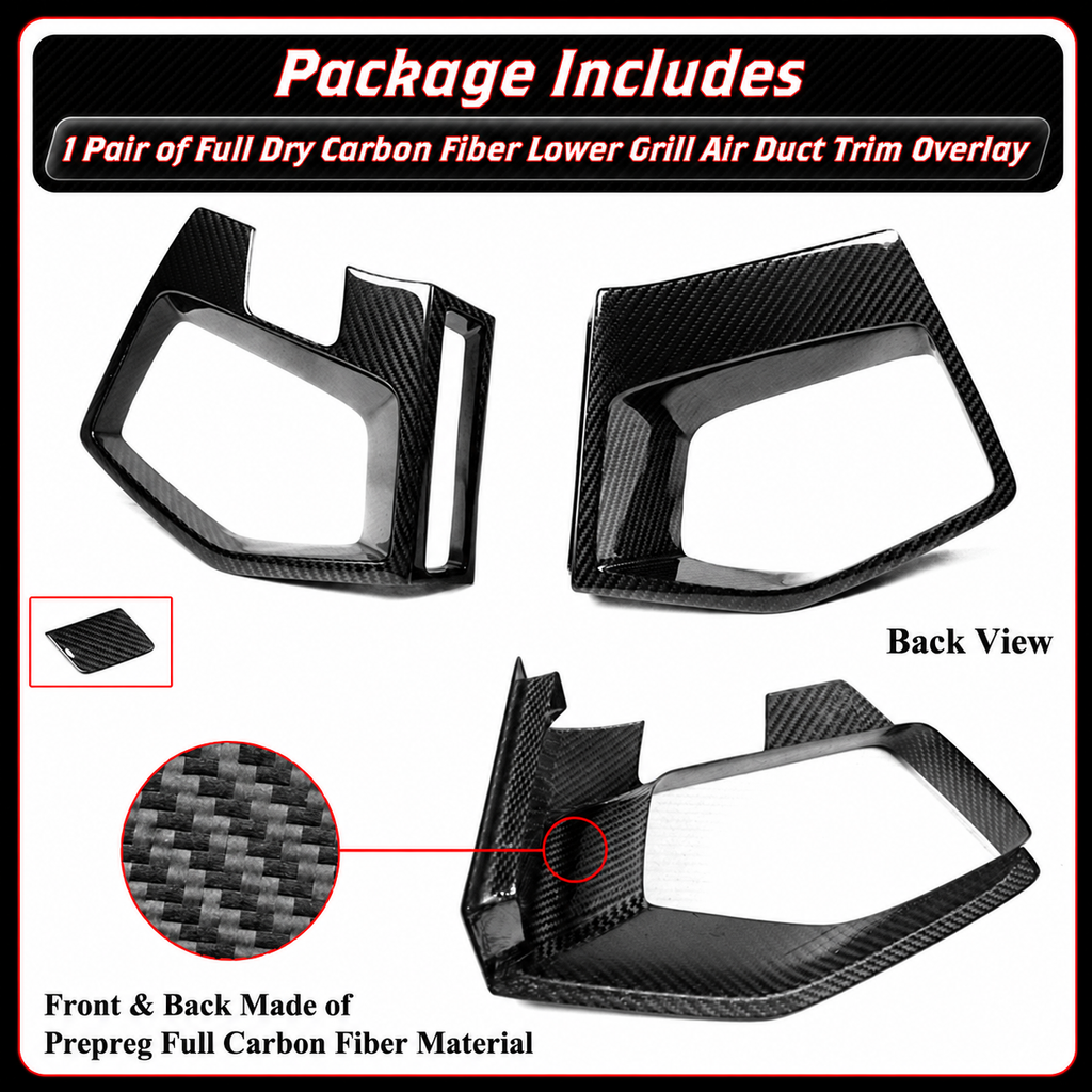 PARACHOQUES DELANTERO COMPLETO DE FIBRA DE CARBONO PARA BMW X3M X4M 22-25 CUBIERTAS DE AJUSTE DE CONDUCTO DE AIRE INFERIOR