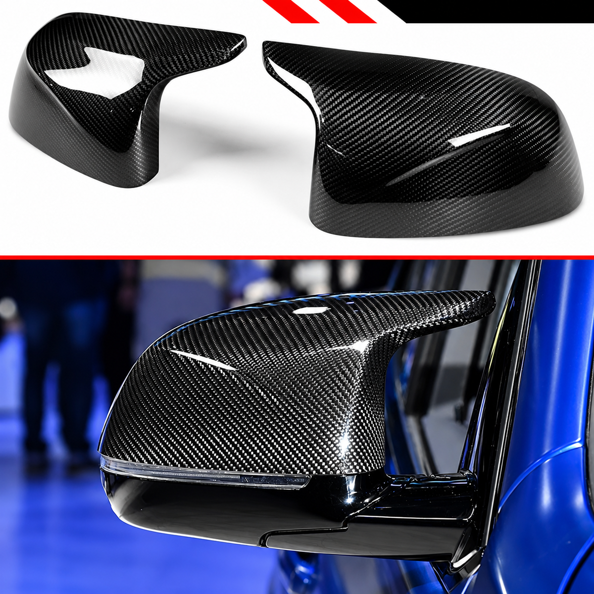 TAPAS ESPEJOS RETROVISORES DE REPUESTO DE FIBRA DE CARBONO PARA BMW F98 X4M F95 X5M F96 X6M M40i M60i