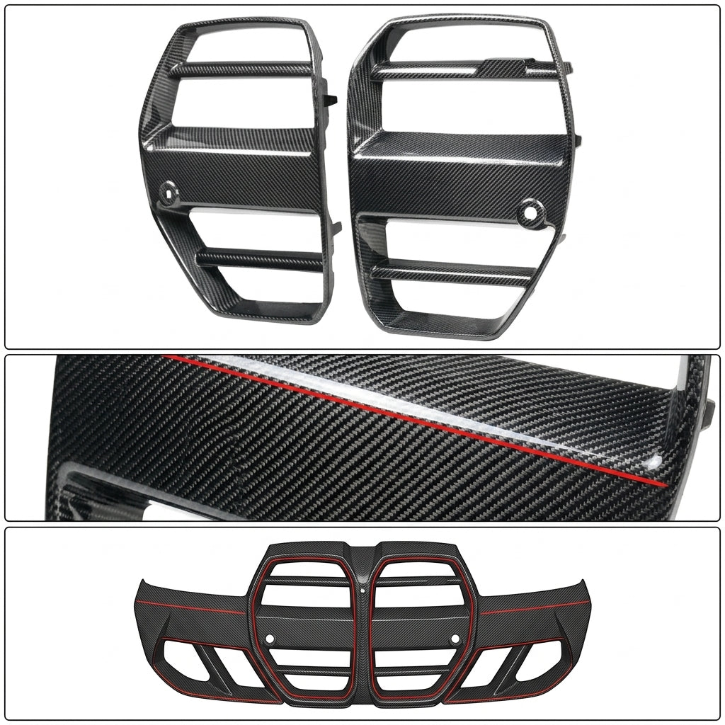 PARA BMW M3 G80 M4 G82 G83 ST STYLE REAL FIBRA CARBONO NARIZ REJILLA 2021-2026