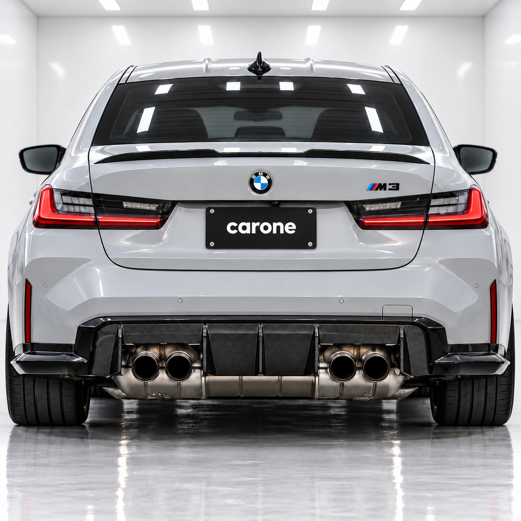 DIFUSOR DE PARACHOQUES TRASERO DE FIBRA DE CARBONO REAL ESTILO EURO PARA BMW G80 M3 G82 M4 2021-2026