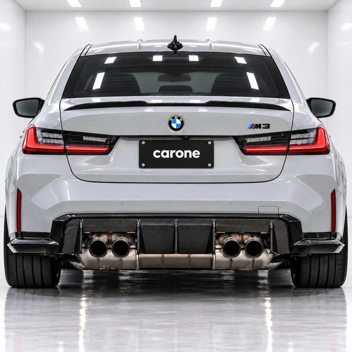 Difusor de parachoques trasero de fibra de carbono real estilo euro para BMW G80 M3 G82 M4 2021-26
