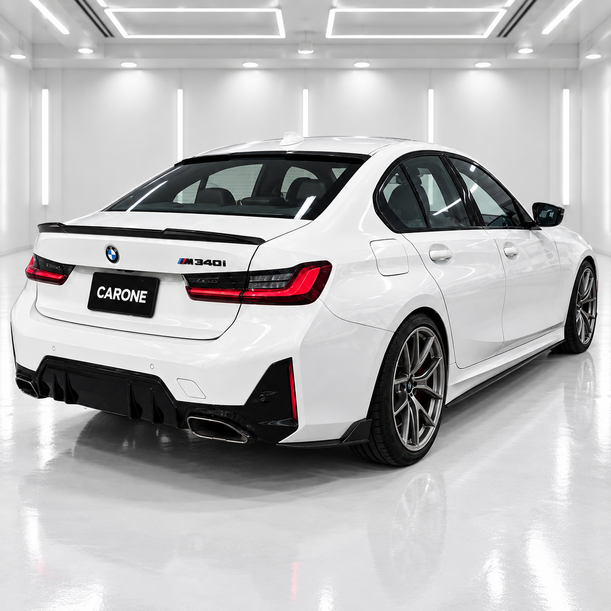 EXTENSIÓN DE FALDÓN LATERAL NEGRO BRILLANTE ESTILO CMS 19-2026 BMW G20 330I 330E M340I