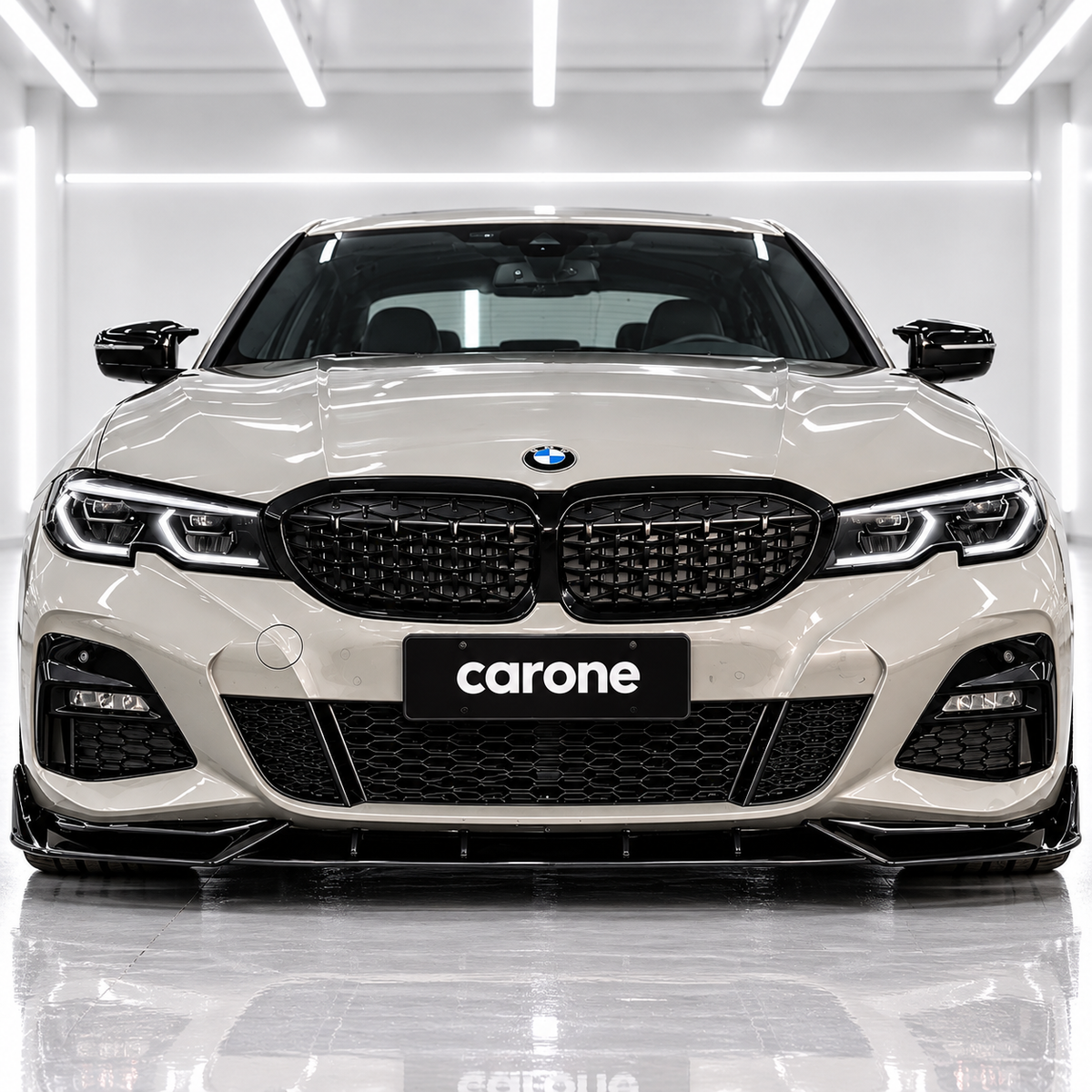 KIT DE LABIOS DE PARACHOQUES DELANTERO NEGRO BRILLANTE PARA BMW G20 330I M340I GT STYLE M SPORT 19-2022