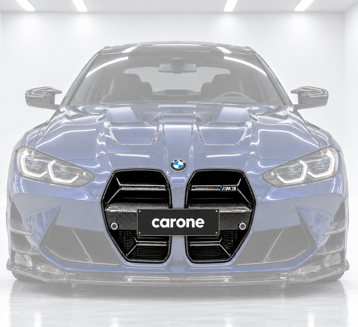 PARA BMW M3 G80 M4 G82 G83 2021-2026 FIBRA DE CARBONO REAL ESTILO V NARIZ REJILLA