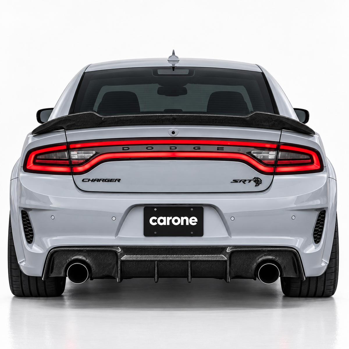 Dodge Charger SRT 20-2023 Difusor de parachoques trasero negro brillante estilo H de carrocería ancha