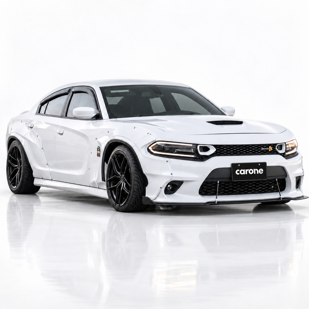 DODGE CHARGER 2011-2023 PREMIUM AERO NEGRO VENTANA VISERA PROTECTOR DE LLUVIA DEFLECTOR