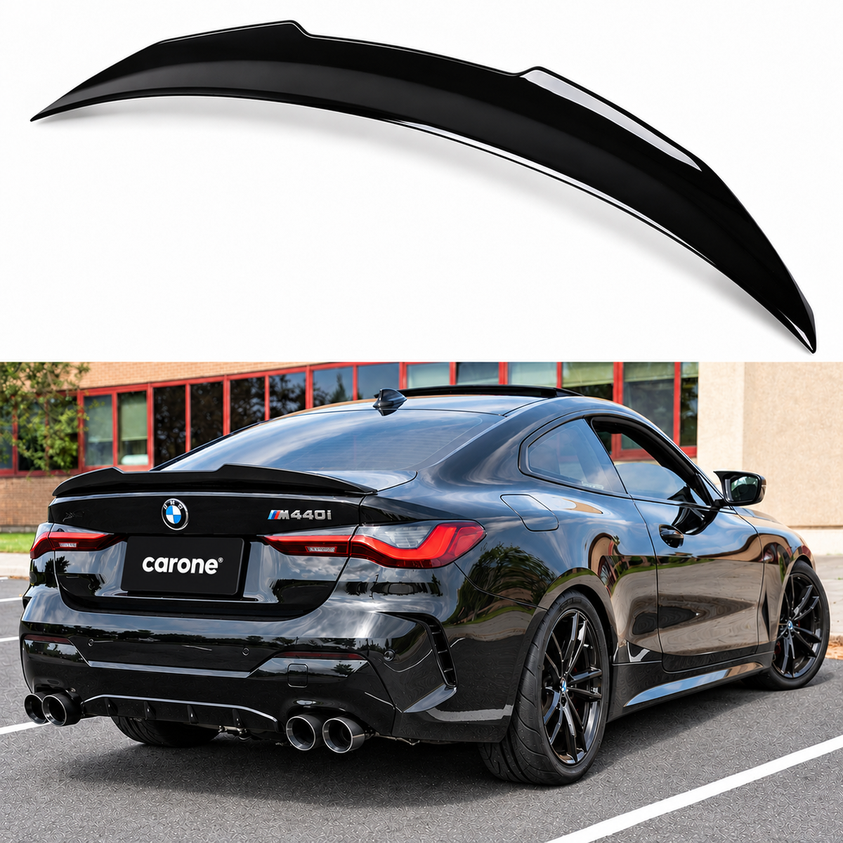 PARA BMW G22 SERIE 4 430i M440i G82 M4 NEGRO BRILLANTE ALERÓN MALETERO ESTILO PSM