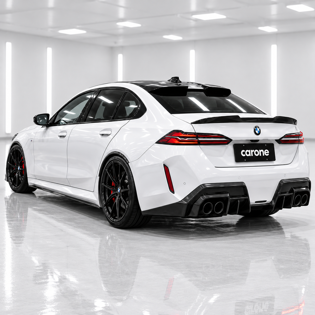 ALERÓN DE TECHO VENTANA TRASERA DE FIBRA DE CARBONO ESTILO SQ PARA BMW G60 530I G90 M5 2024-2027