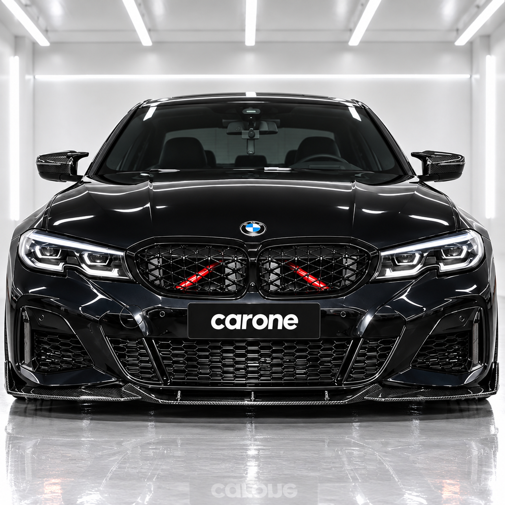 LABIO DE PARACHOQUES DELANTERO DE FIBRA DE CARBONO REAL ESTILO TK SPORT 330I M 19-22 PARA BMW G20 M340I 330I M