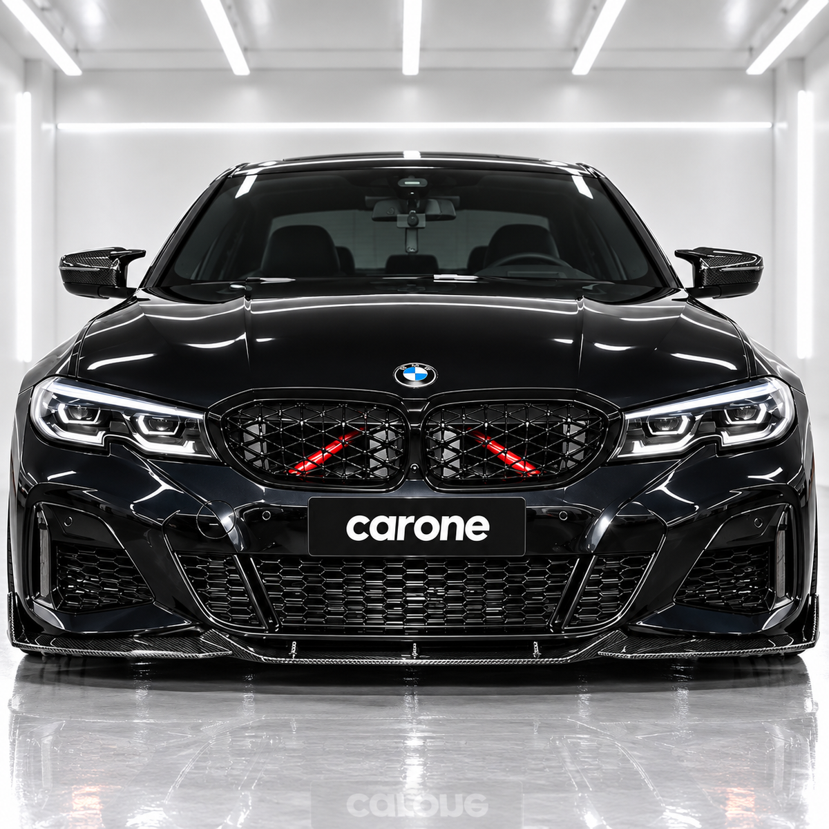 LABIO DE PARACHOQUES DELANTERO DE FIBRA DE CARBONO REAL ESTILO TK SPORT 330I M 19-22 PARA BMW G20 M340I 330I M