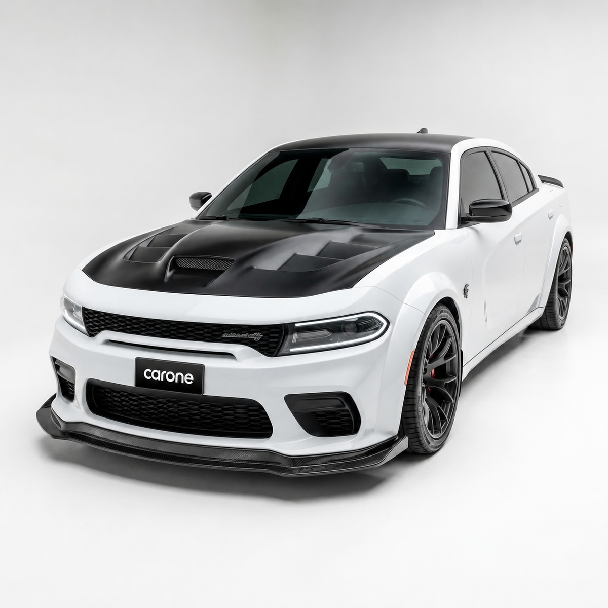 Dodge Charger SRT 20-23 WideBody estilo H winglet mate negro parachoques delantero labio