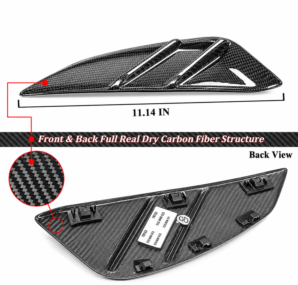 PARA BMW G80 M3 21-26 FIBRA CARBONO REPUESTO GUARDABARROS DELANTERO VENTILACIÓN LATERAL CUBIERTA EMBELLECEDOR
