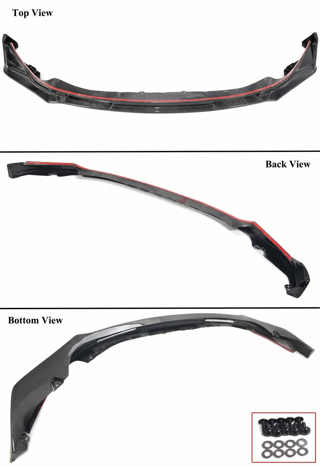 Divisor de labios parachoques delantero estilo V fibra de carbono para BMW G80 M3 G82 G83 M4 2021-26