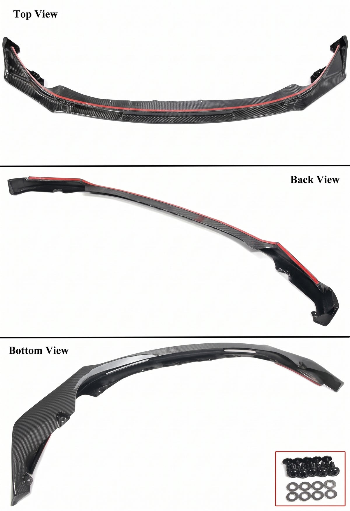 Divisor de labios parachoques delantero estilo V fibra de carbono para BMW G80 M3 G82 G83 M4 2021-26