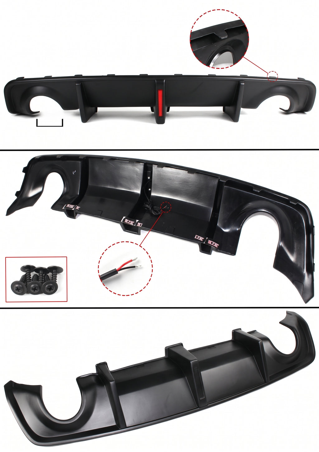 Difusor de parachoques trasero LED aleta de tiburón de carrocería ancha Dodge Charger OEM SRT 2020-2023