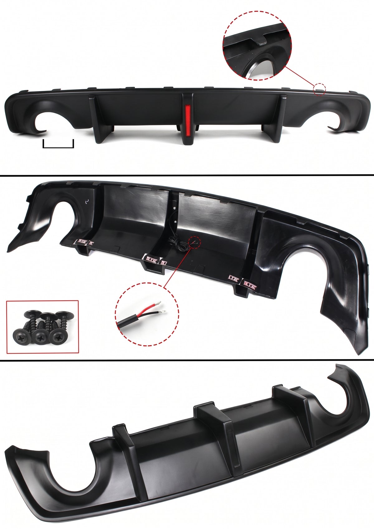 Difusor de parachoques trasero LED aleta de tiburón de carrocería ancha Dodge Charger OEM SRT 2020-2023