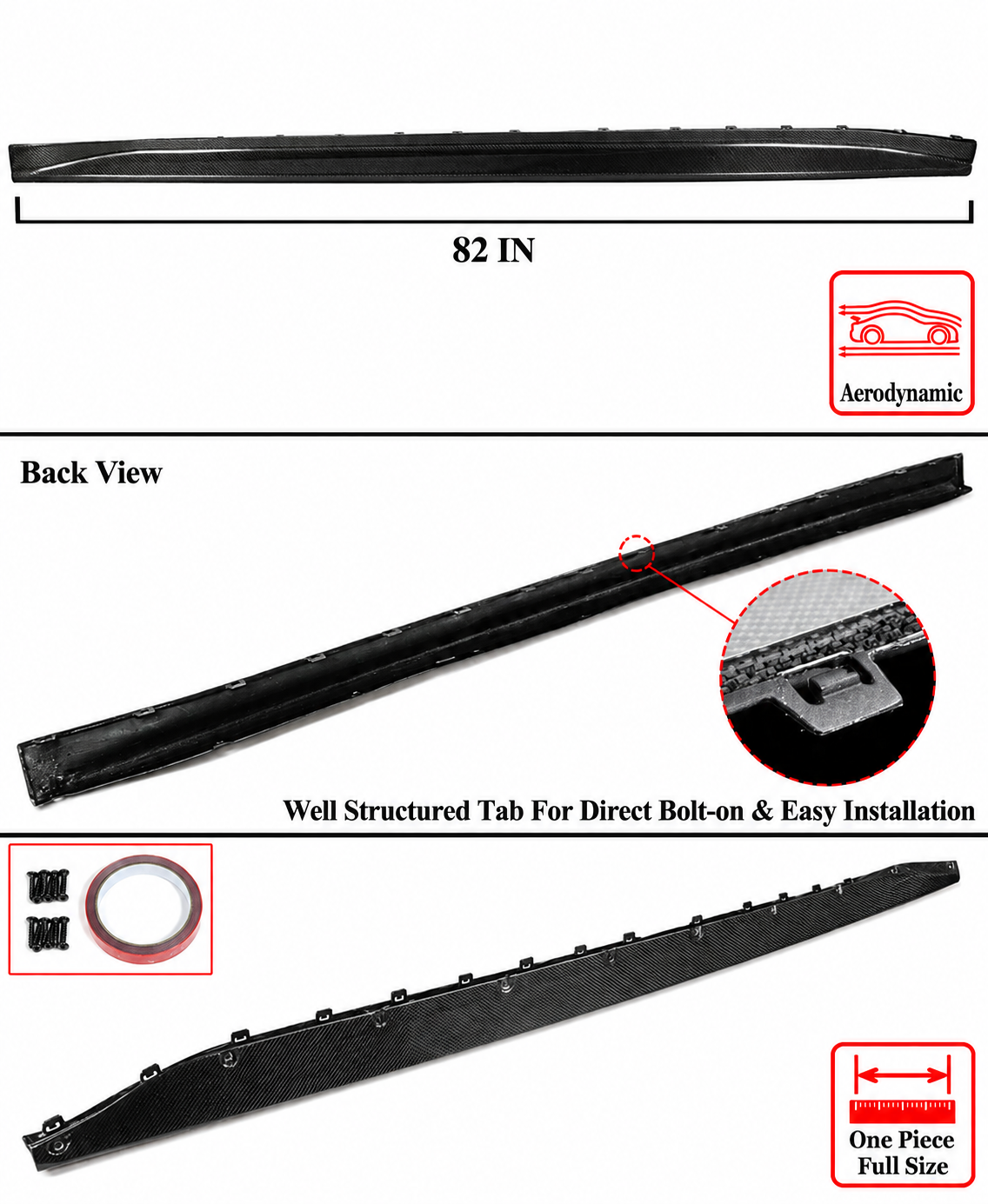 PARA BMW G80 M3 2021-26 ESTILO VST FIBRA DE CARBONO FALDÓN PANEL EXTENSIÓN LATERAL BASCULANTE