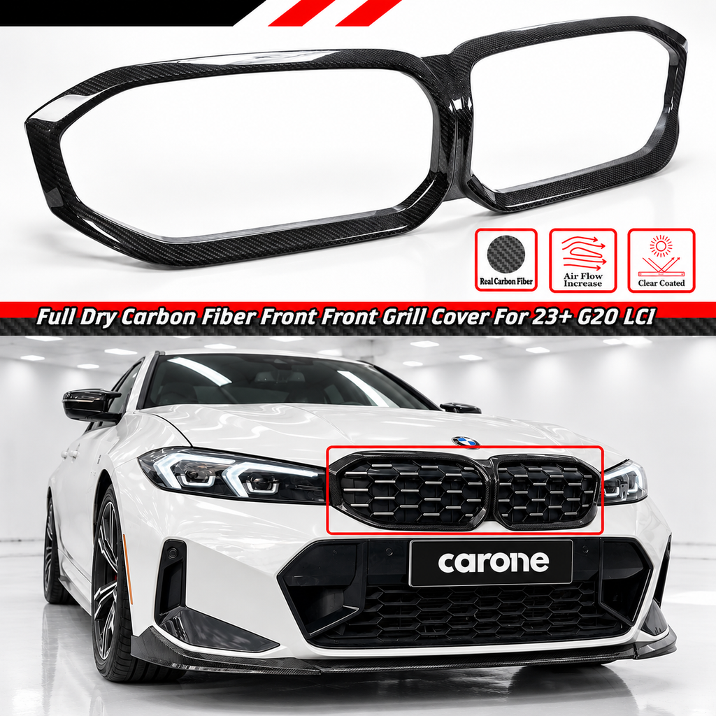 PARA BMW G20 330i M340i 2023-26 REJILLA DE FIBRA DE CARBONO SECA GUARNIZACIÓN INSERTO EMBELLECEDOR CUBIERTA