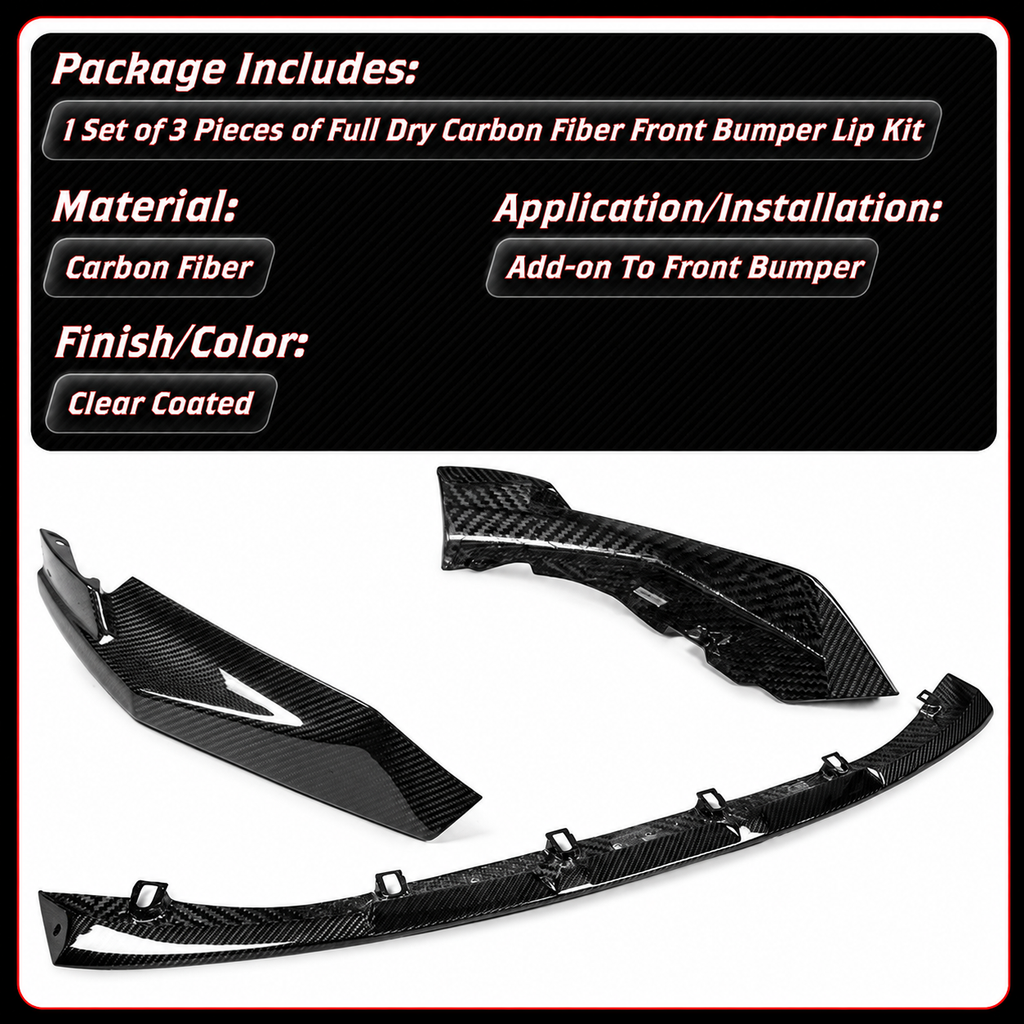 LABIO DE PARACHOQUES DELANTERO DE FIBRA DE CARBONO PARA BMW G80 M3 G82 G83 M4 MP 2021-2026