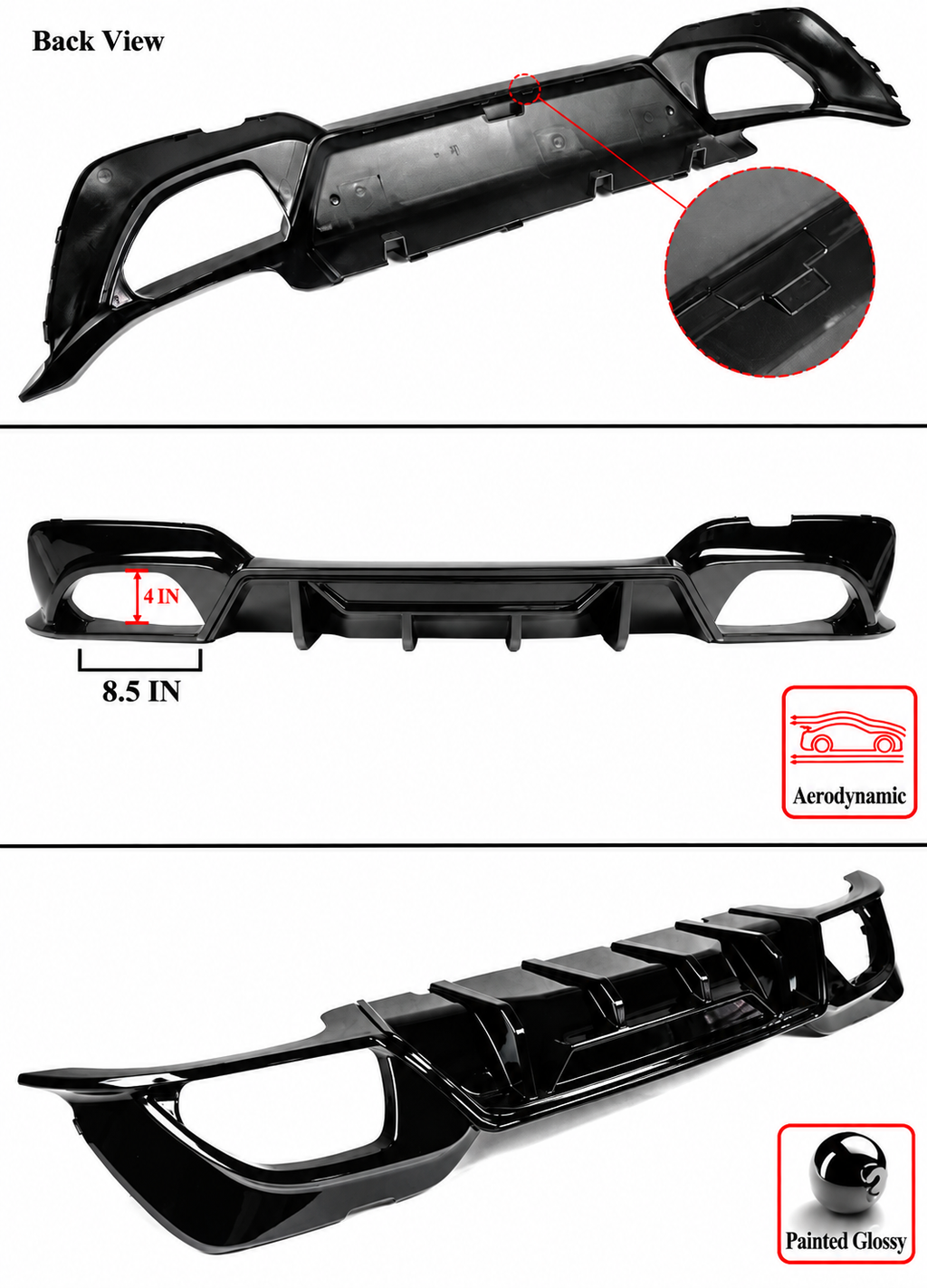 KIT DIFUSOR PARA BMW G20 M SPORT M340i CTM 19-22 + PUNTA DE ESCAPE CUÁDRUPLE DE FIBRA DE CARBONO