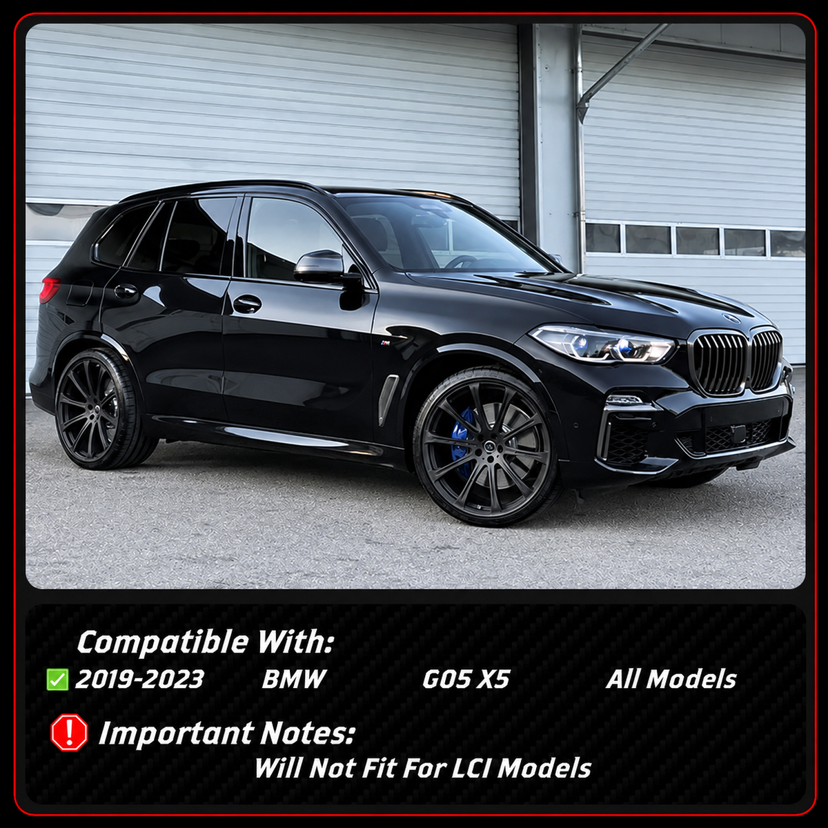 REPUESTO DE VENTILACIÓN LATERAL PARA GUARDABARROS ESTILO BMW G05 X5 X5M 19-23 CON MOLDURA DE FIBRA DE CARBONO