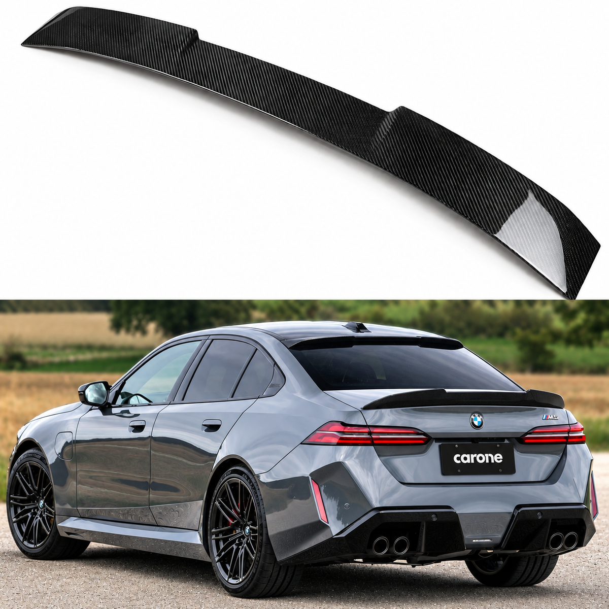 ALERÓN DE TECHO DE FIBRA DE CARBONO COMPLETO ESTILO V CTM V 2024-26 BMW G60 530I G90 M5