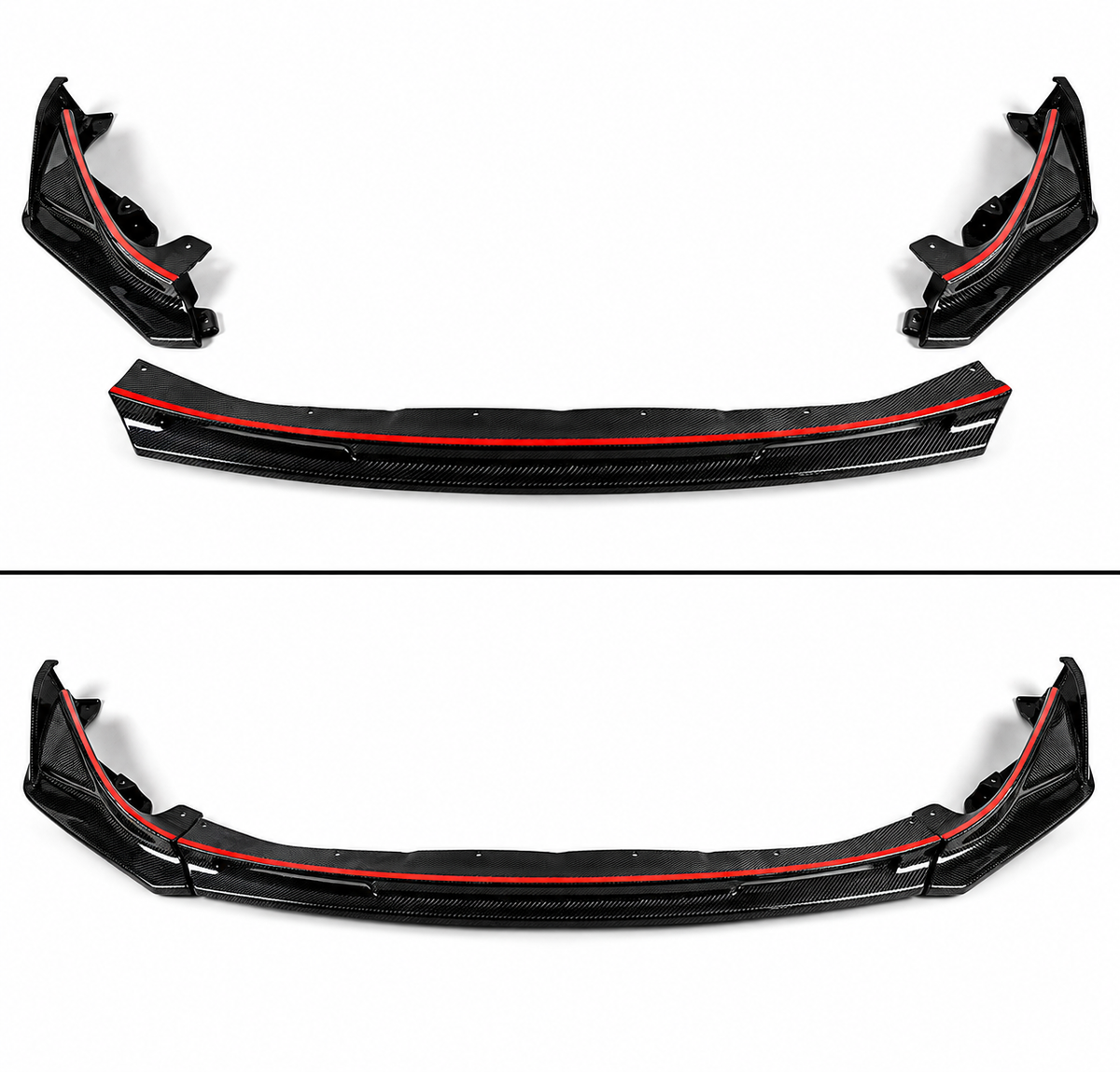 PARA BMW M3 M4 2021-2026 FIBRA DE CARBONO ESTILO V PARACHOQUES DELANTERO ALERÓN LABIAL CON CANARDS